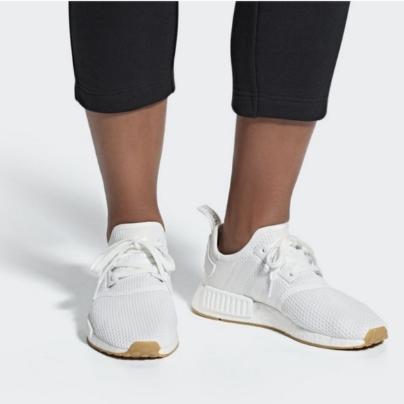 NWT adidas NMD_R1 All White Running Workout Shoes - Picture 3 of 6